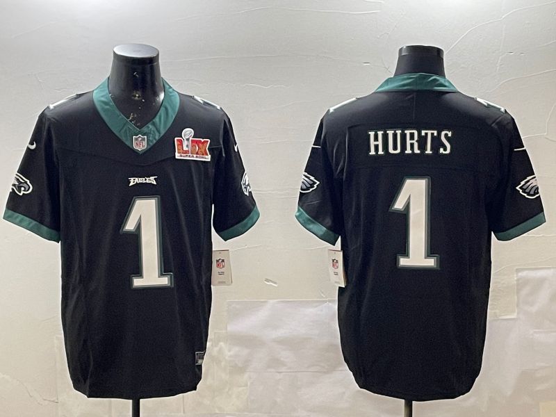Men Philadelphia Eagles #1 Hurts Black Second generations 2025 Nike Vapor Limited NFL Jersey style 2->philadelphia eagles->NFL Jersey